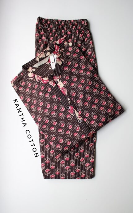 KANTHA COTTON KURTI SET -KAC06